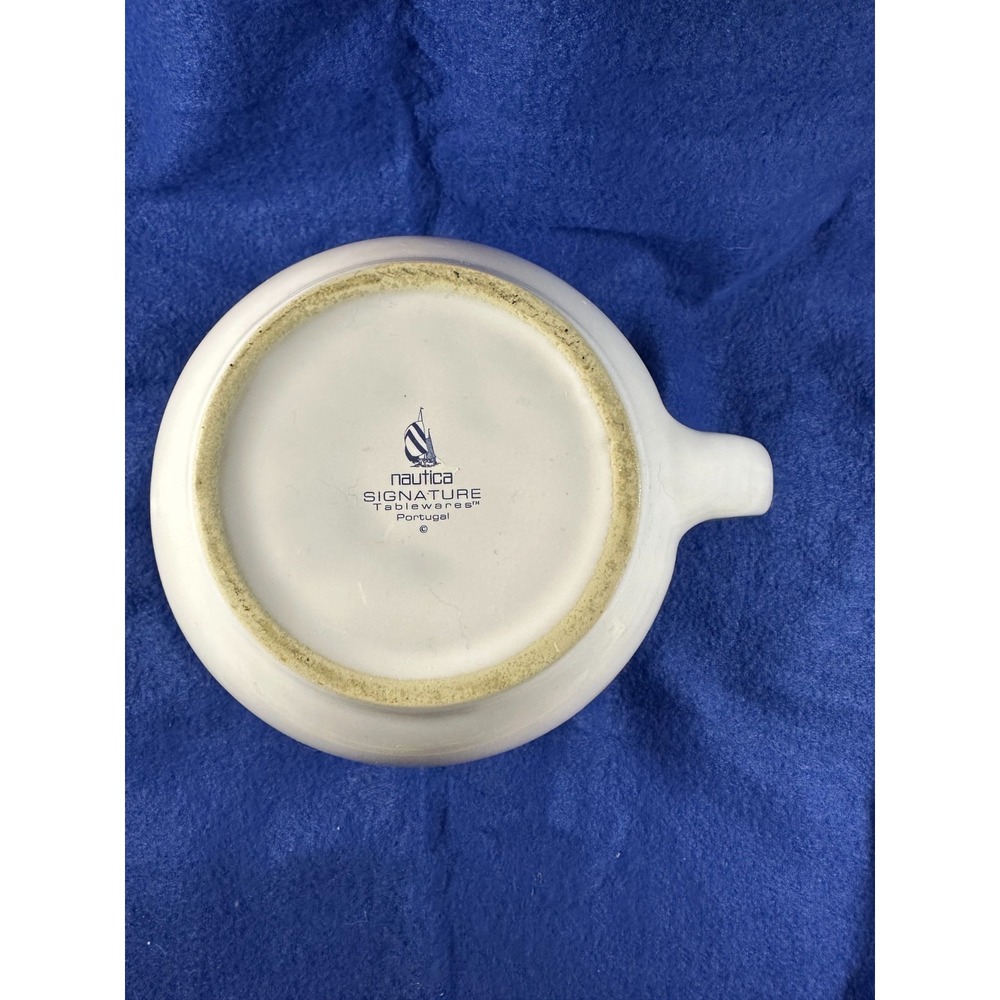Nautica China Vintage NAVY BLUE Signature pattern 48 oz. Water/Lemonade PITCHER - Picture 5 of 5